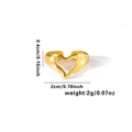 Close-up of gold-plated heart ring showing 0.4cm width and 2cm diameter dimensions - Adjustable Open / Hollow Heart Minimalist Style (TYGR0280)