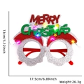 Red Merry Christmas LED glowing glasses with Santa hats and sequins for holiday gifts - Merry Christmas Letter Style