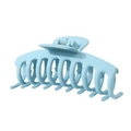 Detail showing matte light blue finish and interlocking teeth of the 11cm hair claw clip - 11cm / Matte Light Blue / Bulk Packaging