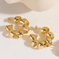 14K vergoldete C-förmige gedrehte Creolen mit minimalistischem Hochglanz-Design - Glatte Twist Creolen / Gold