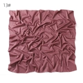Solid color satin square scarf for women, large size silky headscarf, soft breathable wrap. - Navy Blue