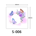 Temporary 3D tattoo sticker with purple rose and butterfly design, model S-006, 60x60mm - Purple Rose Blue Purple Butterfly Style (S-006)