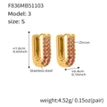 Gold-plated U-shape earrings with pink to purple gradient 5A zircons, 1.6cm height - Small / Pink