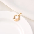 Pendente placcato oro 18 carati con trama martellata e inserto in madreperla bianca - Stile D / Oro