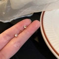 Elegant 18K gold plated heart earrings with sparkling round zircon studs on fingertips - Gold Zircon Circle