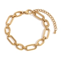 Bracciale a catena a graffetta in acciaio inossidabile placcato oro 14K con moschettone - Oro