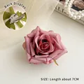 Vintage pink velvet rose hair clip and brooch with dual-use metal pin and duckbill clip - Hair Clip + Brooch Dual Use / Light Purple Rose