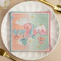 Square party napkins with Boy or Girl print for gender reveal celebrations - Gender Reveal (1054)