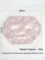Handmade rose quartz jade face mask with 247 polished stone pieces for facial cooling - Pink