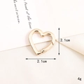 Polished gold heart-shaped spring ring buckle measuring 2.1cm for DIY accessories - Heart Spring Ring / 21mm / Gold