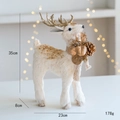 Creamy white 35cm Christmas reindeer figurine with gold glitter accents and pinecone decor - Style C White Gold Walking Reindeer