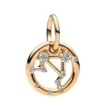 S925 sterling silver zodiac charm in gold finish with sparkling cubic zirconia crystals - Libra