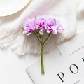 Handcrafted purple artificial flower bouquet with green wire stems for wedding decor - Purple