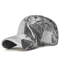 Casquette de baseball camouflage vintage en denim gris et noir pour loisirs en plein air - Réglable / Noir