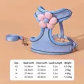 Blue daisy embroidery pet harness size chart with leash for small dogs and cats - L / Breathable Blue