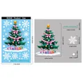 Colorful Christmas tree static window stickers set with snowflakes, size 30x20cm - BQ548 Style