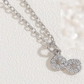 Collana con simbolo infinito in argento, zirconi incastonati e catena a maglia O - Amore Infinito / Argento