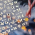Adesivi per unghie farfalla luccicanti con riflessi argento e fiocchi neve TO 4807 - to4807 Farfalla Fiocco di Neve Cristallo