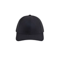 Quick-dry black baseball cap with laser-cut side vents and a structured crown design - Black