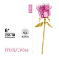 Pink and purple crystal rose mini building block flower with gold stem 21cm height - 260-10 Single Crystal Pink Rose / Bag Packaging