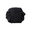 Große schwarze Kosmetiktasche mit Kordelzug aus Oxford-Gewebe in faltbarem Design - Oxford-Gewebe / Schwarz