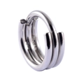 Triple layer silver stainless steel hinged earring ring with high polished finish - 5# Silver - Triple Layer