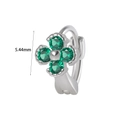Silver four-leaf clover earrings with green cubic zirconia stones in 5.44mm size - #17 Green Clover Style