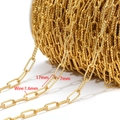 18k gold plated stainless steel curb chain links 17x7mm for DIY jewelry making - Gold (1.6*7*17mm Cut Star Chain)