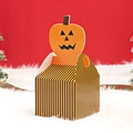 Halloween gift box featuring orange and black stripes with a carved pumpkin face design - Pumpkin Monster / 9*9*7CM