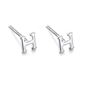 Minimalist S999 sterling silver stud earrings featuring a classic H-letter design - H Letter Studs