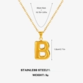 Collana con ciondolo a lettera B a bolla 3D in acciaio inossidabile dorato - Lettera B