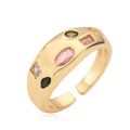 Gold with Rainbow Zirconia Adjustable Open