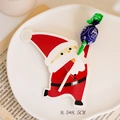 Lollipop decorative card featuring Santa Claus cartoon design in 9.5x8.5cm size - Santa Shape / 48-50 Pieces/Pack