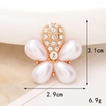 Ciondolo fiore di perle rosa con strass per cover cellulari e accessori fai-da-te 3.1cm - D288 Perla a Goccia Oro