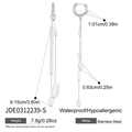 Détails des dimensions et mesures des boucles d'oreilles en perles et acier - Style de Gland de Perle (JDE0312239-S)