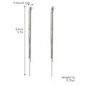 Silver rhinestone tassel earrings with long hanging chains measuring 9.4 cm in length - Silver Zircon Chain Tassel