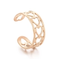 Bague ouverte coeur minimaliste en or rose avec des motifs de coeurs géométriques découpés - Cœur Évidé Or Rose (KR105012-KFC)