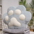 Blue cat paw plush pillow and blanket set for office nap and home comfort decoration - Light Green