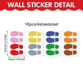 Colorful footprint floor stickers set of 16 pieces for nursery stair guidance decor - 20x30cm (4 Sheets) / Colorful