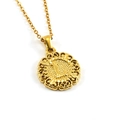 Elegant gold sunflower pendant necklace for women with polished metallic finish - Letter L