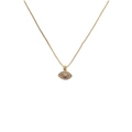 Collana vintage occhio turco placcata oro con brillanti accenti di zirconi cubici - Stile Malocchio Semplice Oro