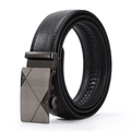 Cintura uomo automatica in vera pelle, cintura elegante nera da uomo con fibbia metallica. - Stile 20