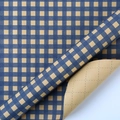 Brown and navy checkered kraft wrapping paper with integrated grid lines for easy cutting - Blue Checkerboard / Standard Spec