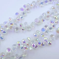 Faceted 6mm-8mm strawberry crystal glass beads with AB rainbow coating for DIY jewelry - New AB Color