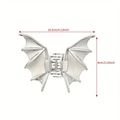 Silver metal bat wing hair claw clip for Halloween styling, sized 10.5cm by 8cm - Bat Silver