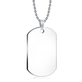Poliertes silbernes Militär-Dog-Tag aus Edelstahl mit klassischer Kugelkette Halskette - Leere Silber Halskette