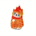 Molla per capelli gatto soriano arancione con cappello di Natale e sciarpa rossa - Gatto Arancione (Edizione Natalizia)