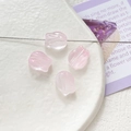 Detailed view of translucent pink tulip glass beads for DIY jewelry making and crafts - Pink Transparent Tulip (1# 10Pcs Price)