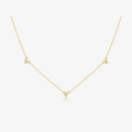 Elegant s925 silver heart necklace in gold with three zircon heart charms for women - 18K Gold