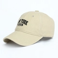 Casquette de baseball en coton beige avec broderie New York 1625 et visière incurvée - Blanc Cassé